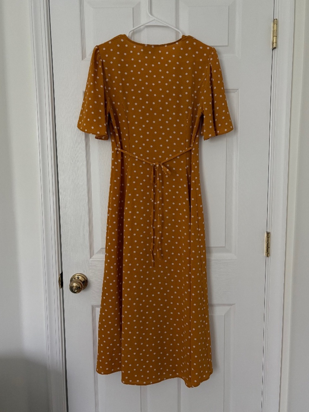 Polka Dot Short Sleeve Maxi Dress - Picture 2 of 3